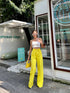 Women High Quality High Waisted Straight Cut Trousers